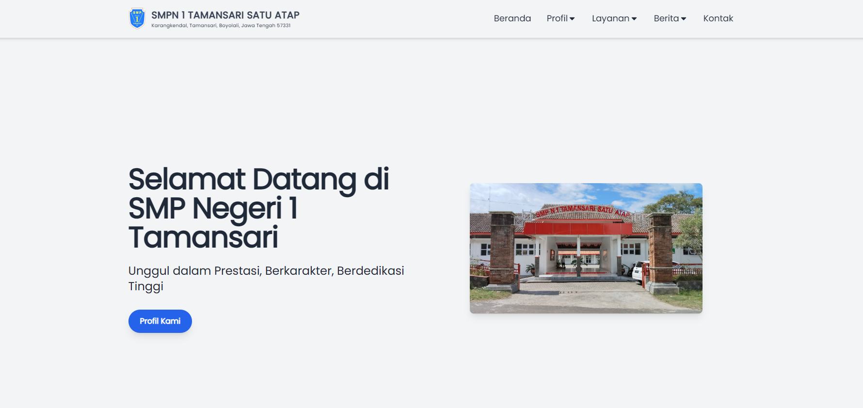 Website SMPN 1 Tamansari